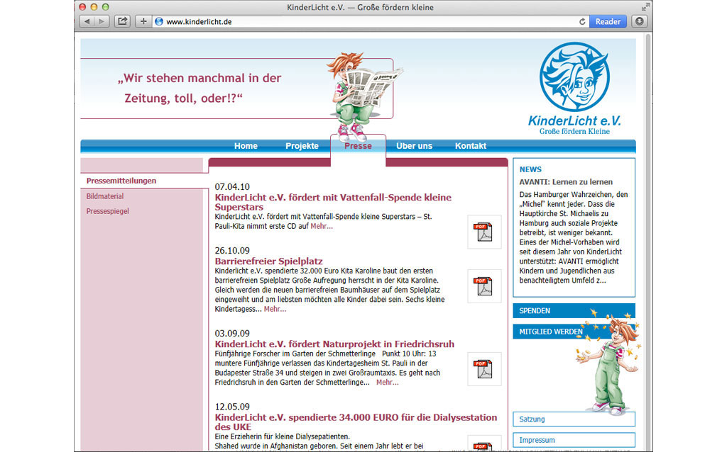 KinderLicht Webseite 2