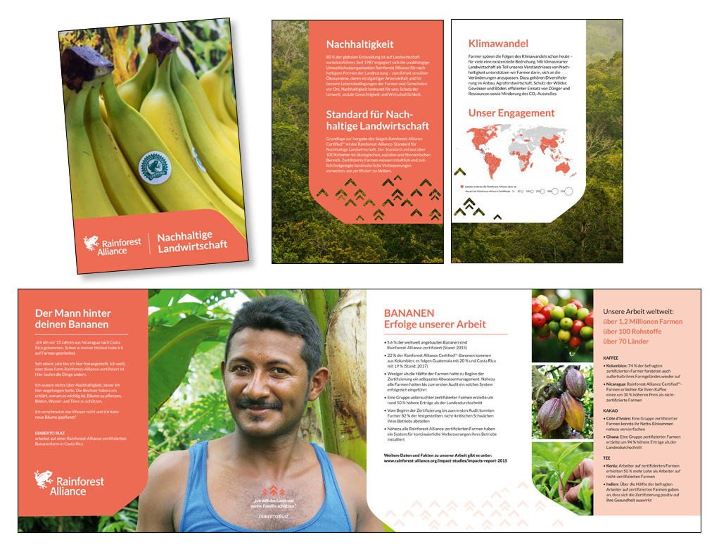 Rainforest Alliance Faltblatt „Nachhaltige Landwirtschaft“