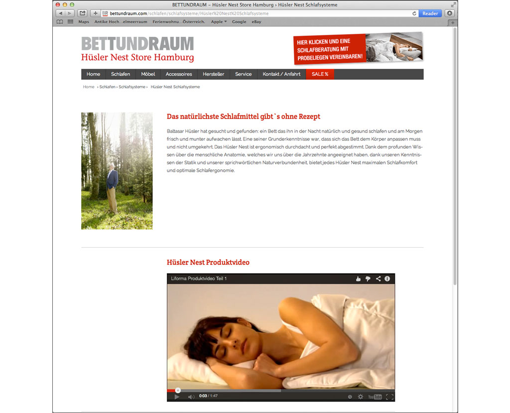 BETTUNDRAUM Webseite 2